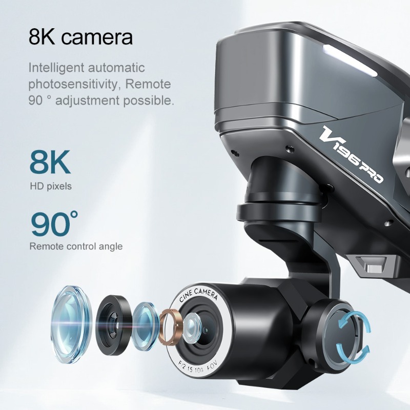 2025 v196 drone automático par - Drone Camera With Gimbal avaliação e preço