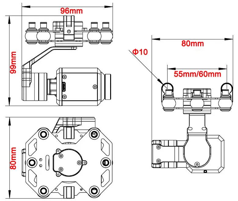 Gimbal Tarot TL3T20 de 3 Eixos - Drone Camera Thermal avaliação e preço